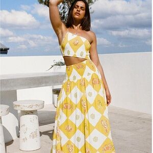 SABOSKIRT Venetian Maxi Dress - Oceano Yellow